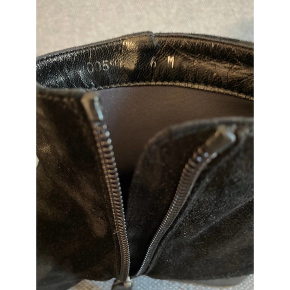 Aquatalia woman’s suede leather ankle boot size 6 black suede zip side sm heal - Picture 15 of 16